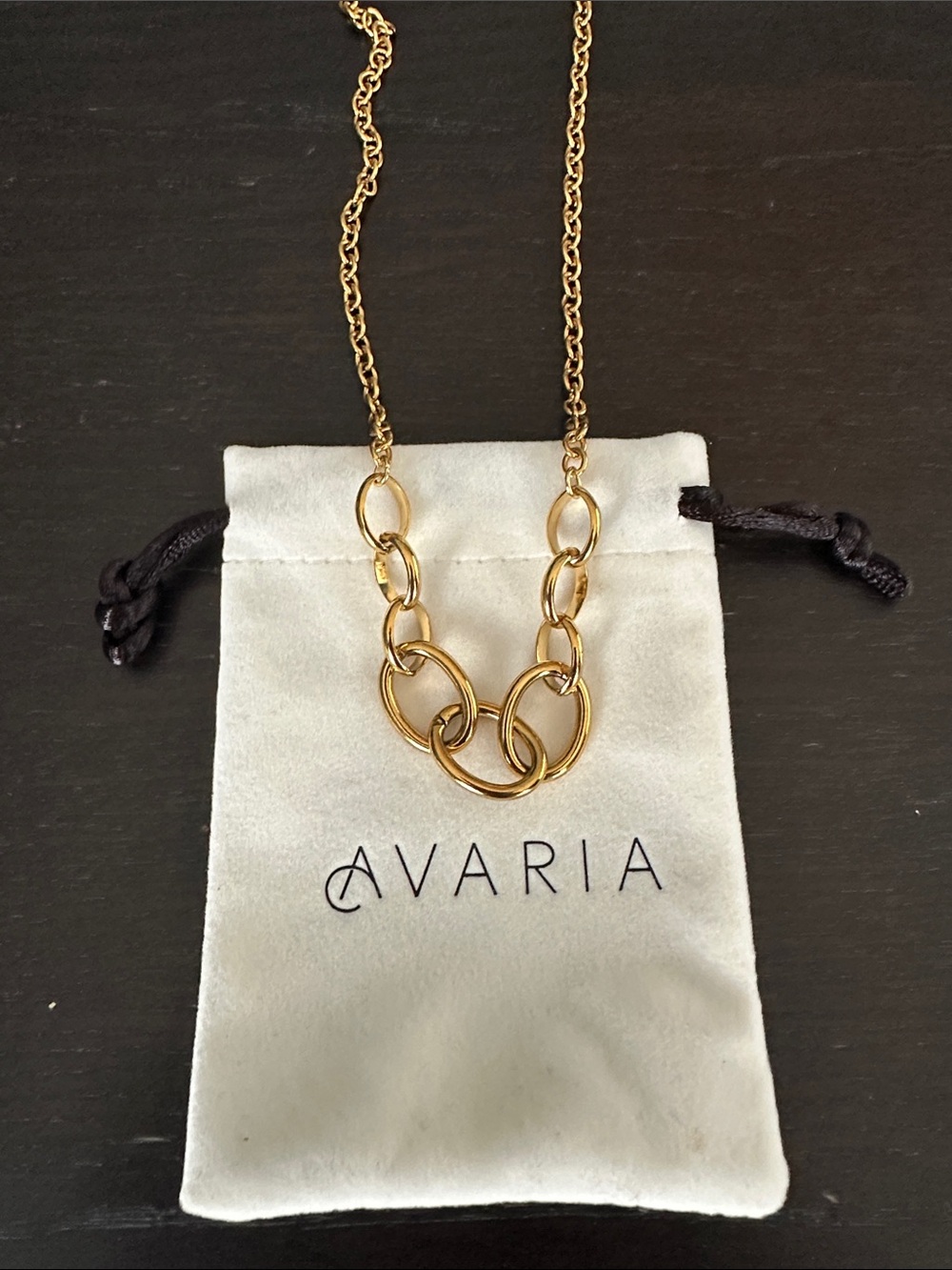 Aria Renelle Polished Gold Interlocking-Link Necklace